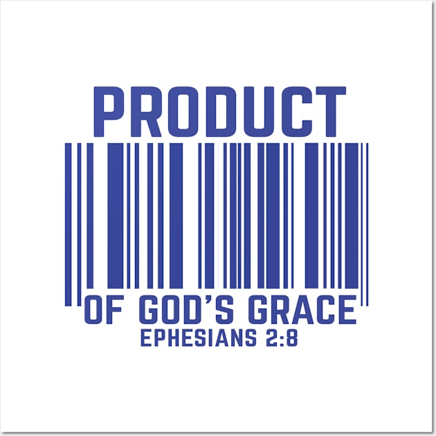 Funny Christian Barcode Design - Product Of God's Grace Wall Art by GraceFieldPrints